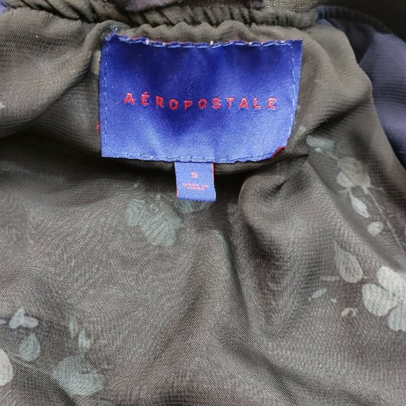 Aeropostale Kids Jacket Small Blue Green Floral - Picture 5 of 7